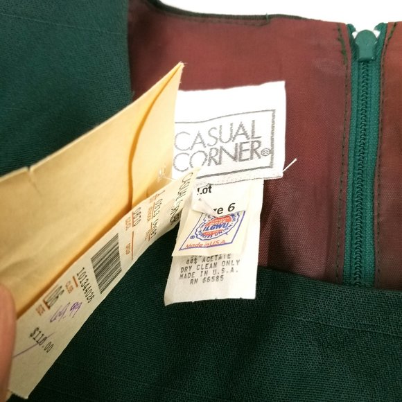 Vintage Forest Green 2-Piece Suit Dress Small 6 - Picture 3 of 16